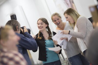 college students receiving their results