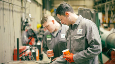 Apprentices working on a project