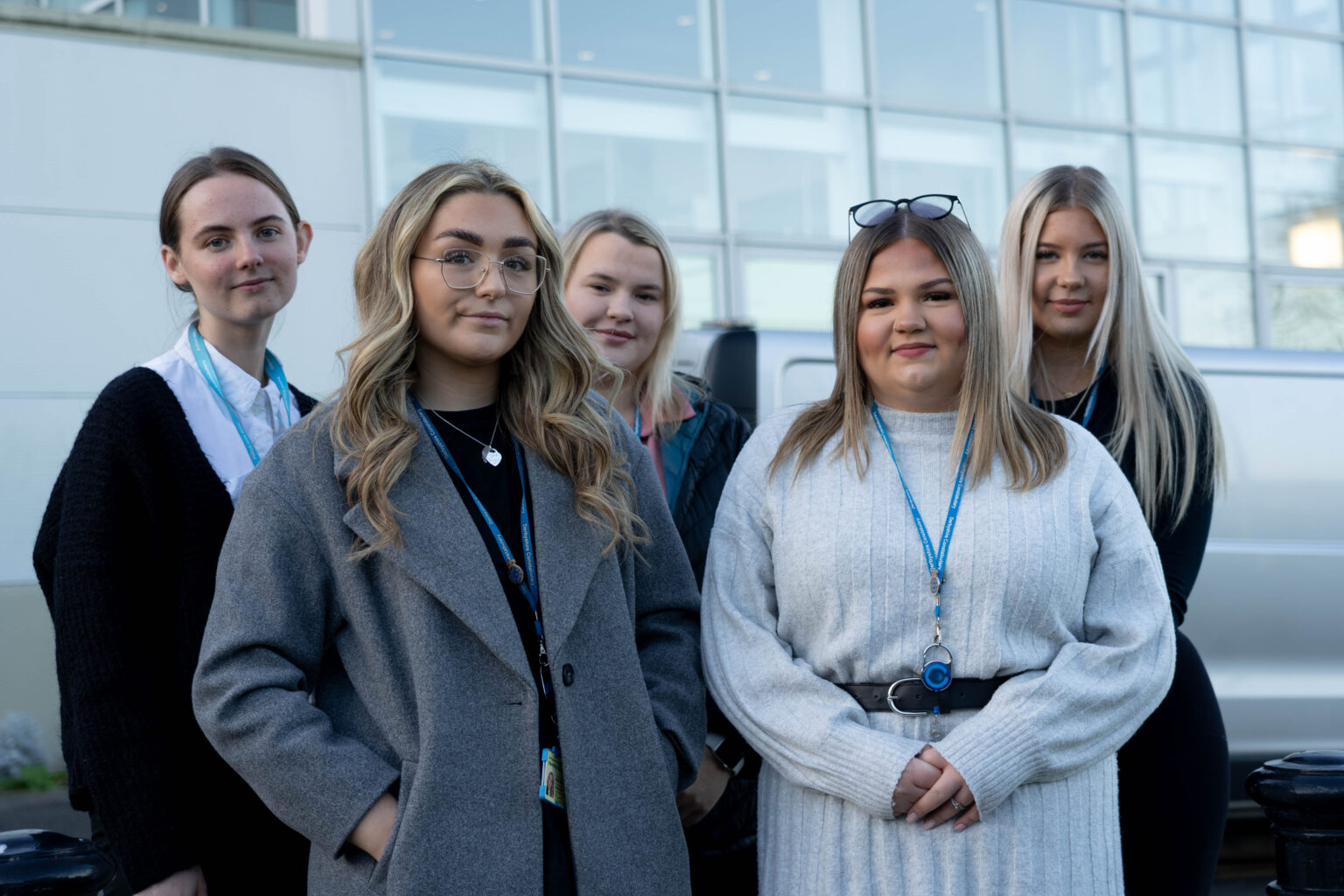 5 Girl Apprentices stood for picture outside.