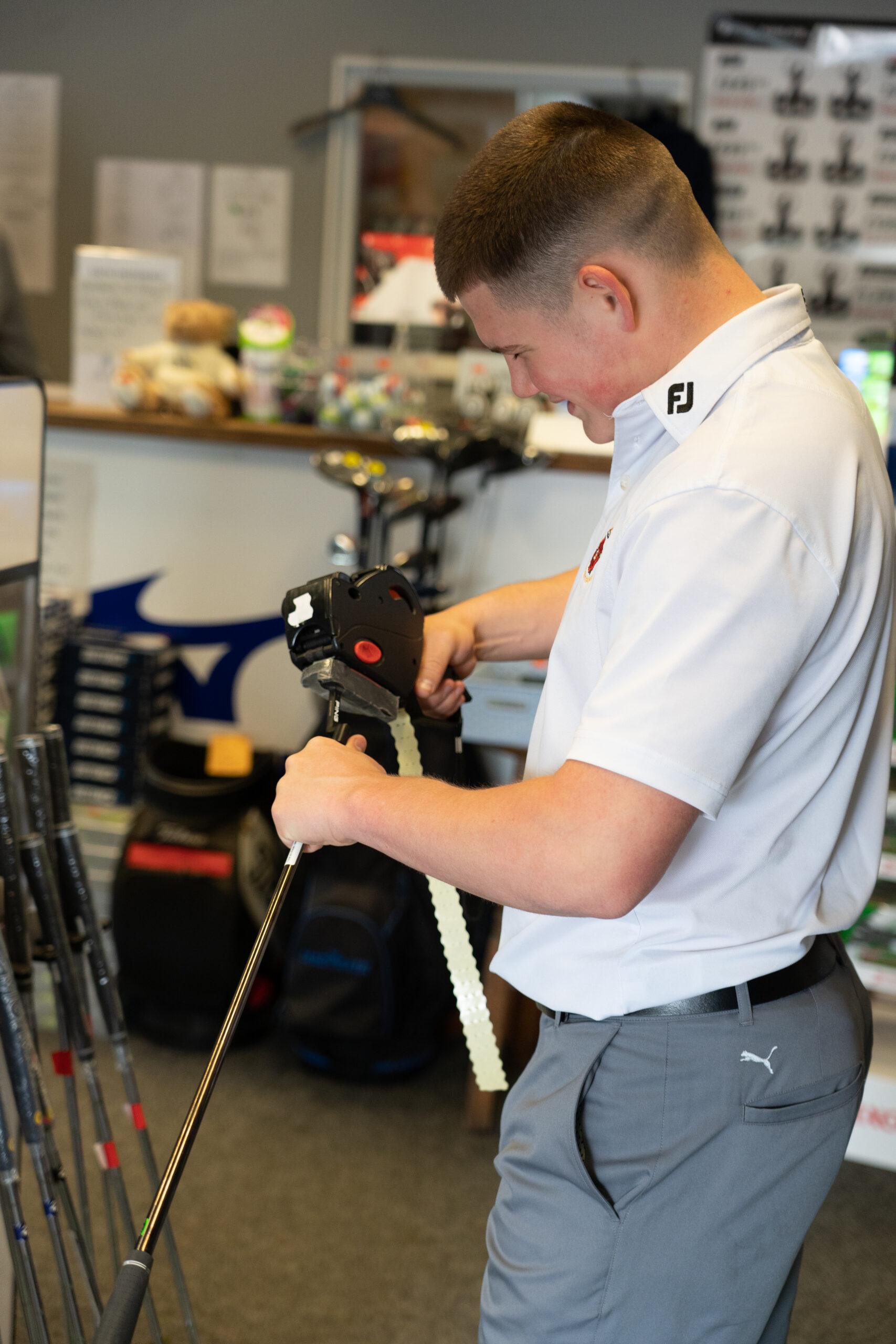 oliver neal working in the shop