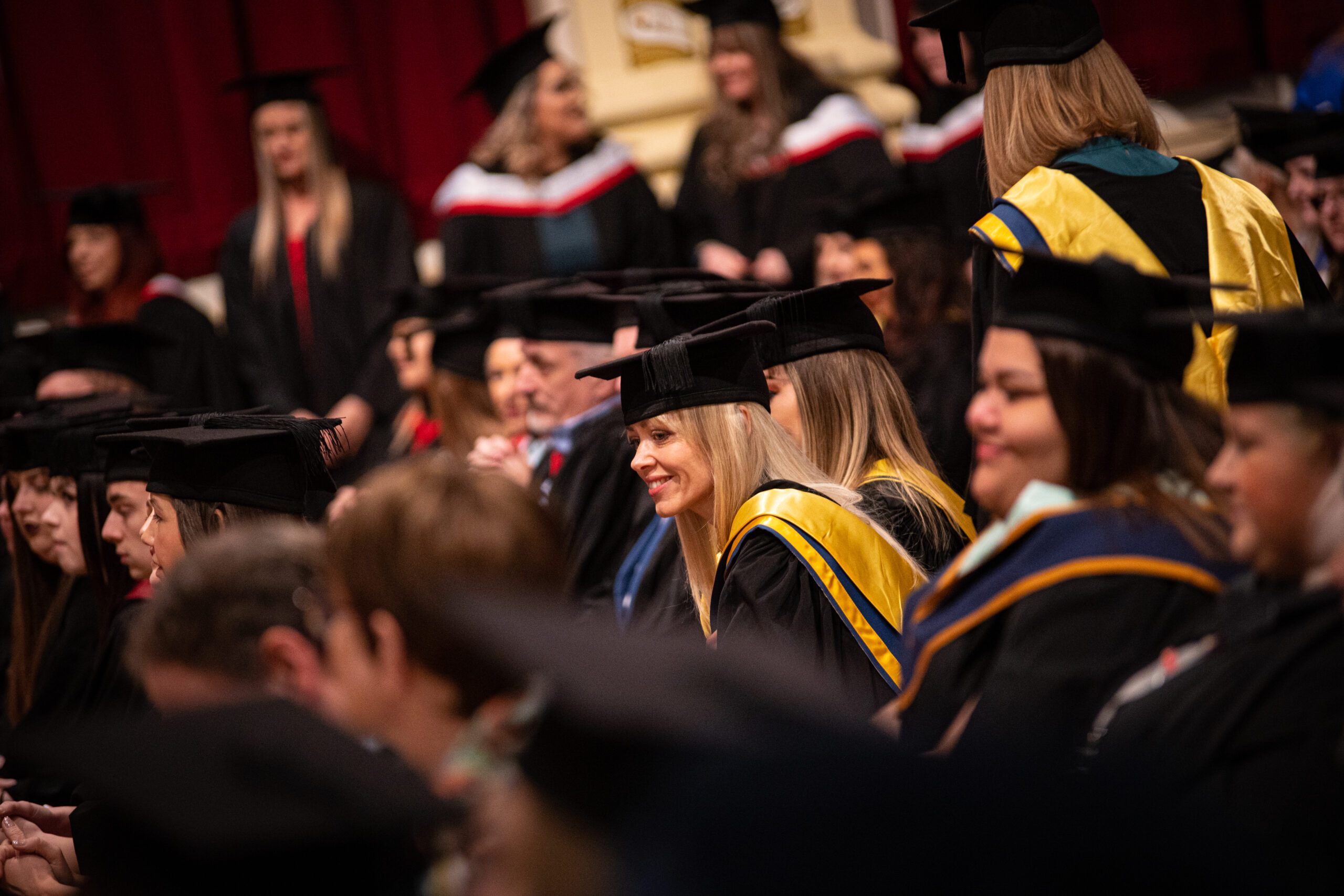 A photograph of students at graduation