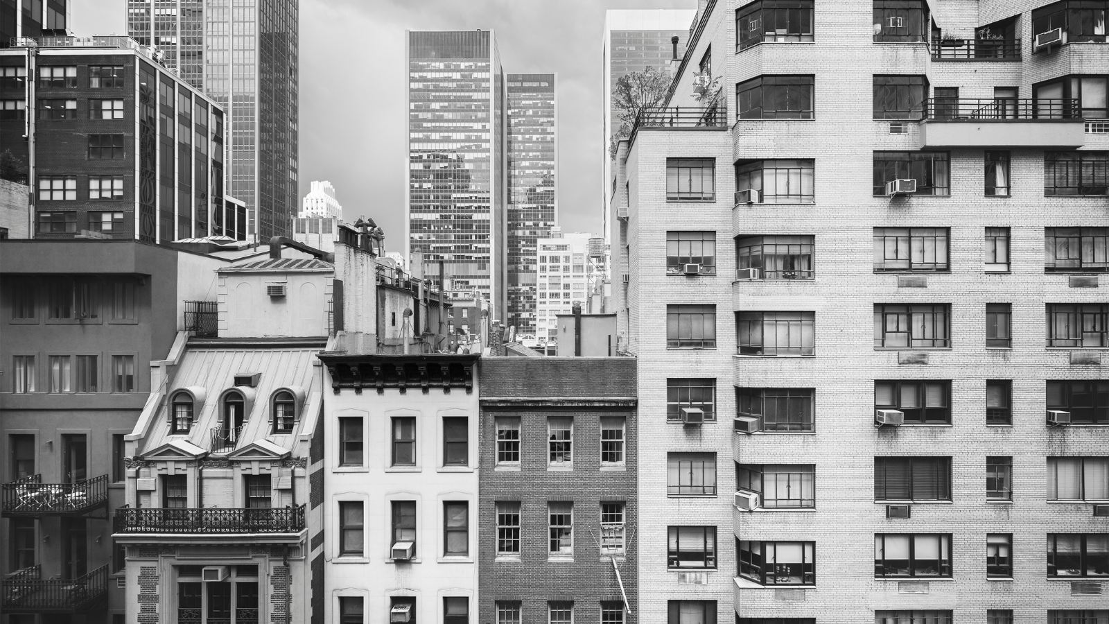 different American style buildings